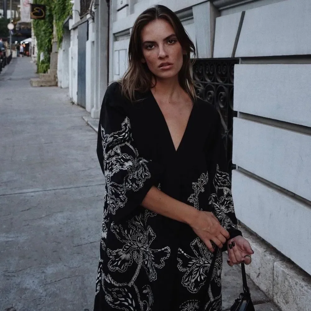 H&M Limited Embroidered Kaftan Dress - Picture 3 of 10
